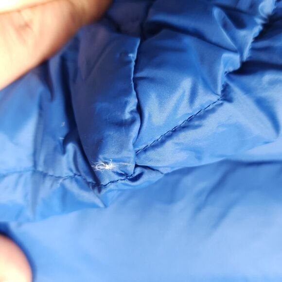 United Colors Of Benetton Women's Sz 4 Blue Down Full Zip Hooded Jacket Coat - Picture 12 of 12